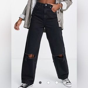 NWOT Topshop Black Baggy Jeans